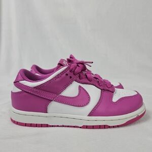 Nike Dunk Low GS Active Fuchsia Pink/White Shoes-Size 1Y FJ0704-100
